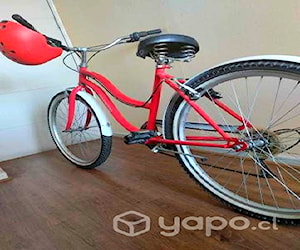 Bicicleta de paseo roja, Aro 26 Talla S