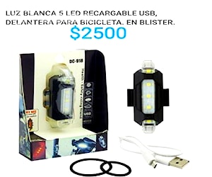 Luz blanca 5 led recargable usb