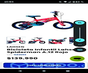 Bicicleta lahsen aro 12 spiderman