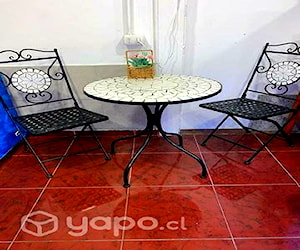 Juego comedor terraza 2 sillas estilo Mosaico