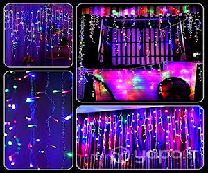 (DM) Luces Multicolor Cascada Solar 300 Luces 8 m