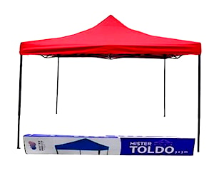 Toldo plegable 3x3 Rojo filtro uv+600