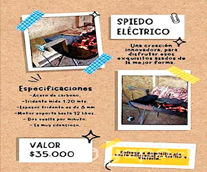 Spiedo. Tridente con motor eléctrico