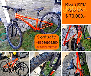 Bicicleta Trek Aro 24 color naranjo