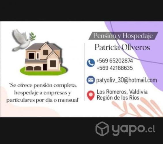<p>Pensión completa y hospedaje</p>