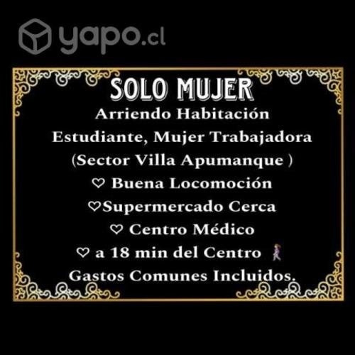 <p>Habitación Solo Mujer.... Estudiante trabajadora</p> image