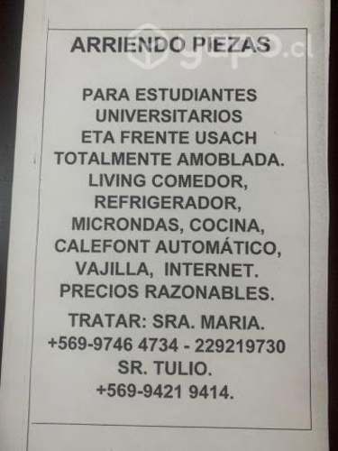 <p>Arriendo piezas para estudiantes universitarios</p>