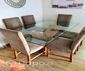 <p>Juego de comedor 6 sillas con base de Madera</p>