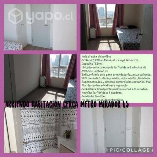 <p>Habitación para Dama comuna de la florida</p>