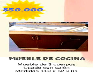 <p>Mueble de Cocina 3 cuerpos con cajón</p>