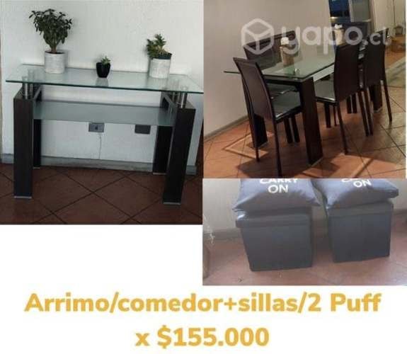 <p>Arrimo, comedor, 6 sillas, 2 puff</p>