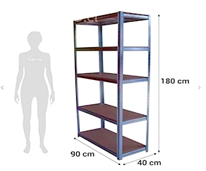 <p>Estante metálico 5 repisas 180x90x40 cm</p>