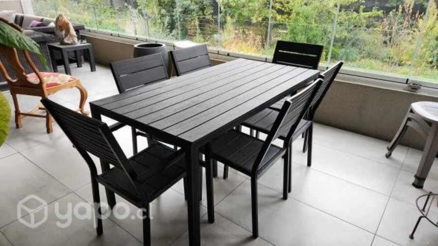 <p>Juego de terraza: Mesa + 6 sillas</p>