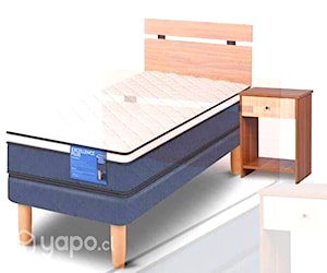 <p>Cama y velador CIC, 1.5 plazas Europea modelo Olmo</p>