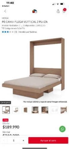 <p>Cama vertical 2 Plazas con colchon</p>