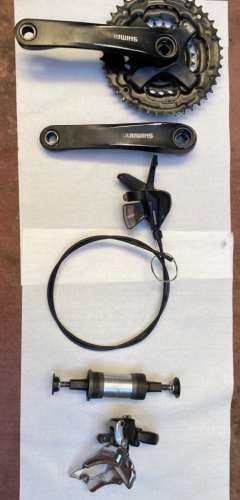 Biela, shifter, motor sellado, marca shimano altus