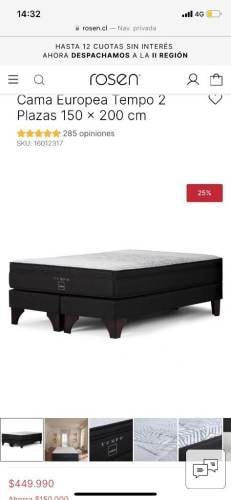 <p>Cama 2 plazas rosen</p>