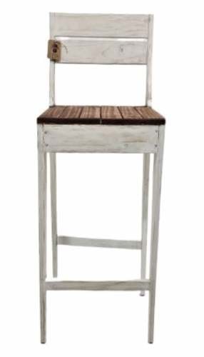 <p>Silla Bar Nogal y Blanco 100x40x40 cm Rústico TAIKKEE</p>