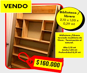 <p>Vendo Biblioteca /librero. 2,10 x 1,03 x 0,29 mt . Terciado muebleria de 15 mm. Terminación al natural.</p>