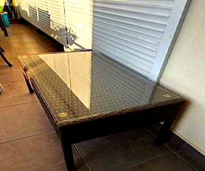 <p>Mesa centro terraza de ratán sintético</p>