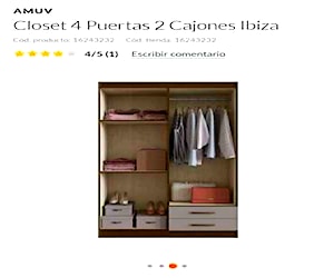 <p>Closet Gris con madera</p>