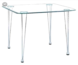 <p>Mesa de vidrio biselado transparente</p>