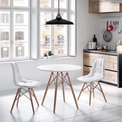 <p>Mesa Eames 80 cm +  2 sillas acolchadas</p>