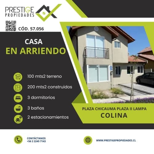 CASA C57056 - Arriendo Casa Condominio Plaza Chicauma Plaza II Lampa - 3D3B2E