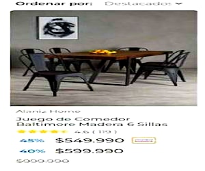 <p>Comedor madera 6 sillas</p>