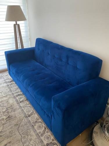 <p>Sofa azul 3 cuerpos</p>