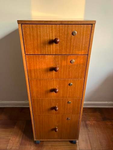 <p>CAJONERA DE MADERA (5 cajones) bien preservada, buen espacio</p>