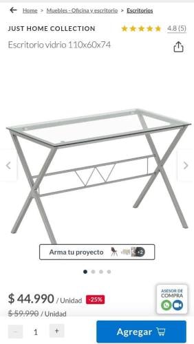 <p>Escritorio de vidrio</p>